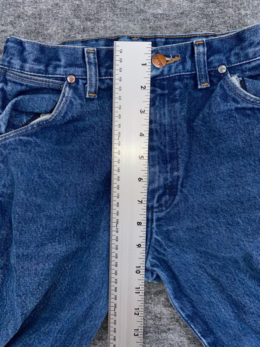 Wrangler 13MWZ Slim Fit Blue Denim Jeans Size 16 Vintage Style Cowboy Western - Picture 5 of 10